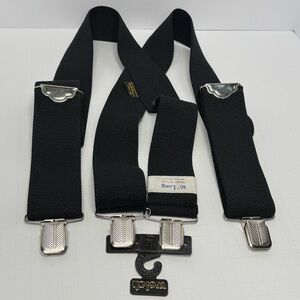 Welch Black Work Suspenders 46” Long 2 Inch Wide Heavy Duty Made USA Men GearPro